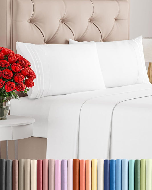 Luxury White Cooling Bed Sheets