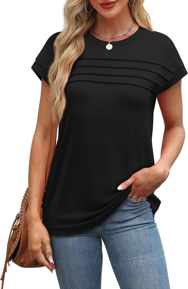 Summer Pleated Front Fashion Tops